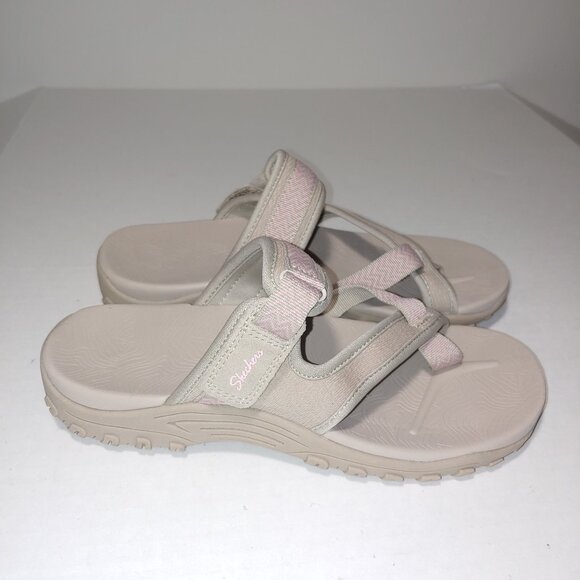Skechers Thong Sandals Size 7 Cream Pink - Picture 1 of 6